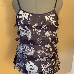 Purple & White ruffle top